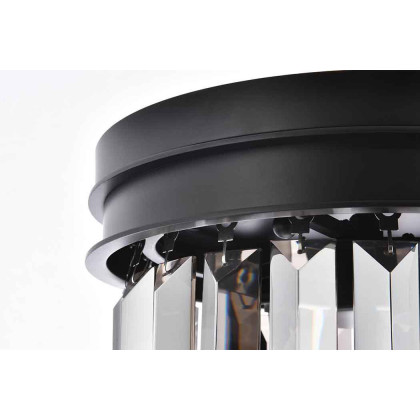 Elegant Urban Classic Flush Mount - Matte Black/Silver, L 12" (1238F12MB-SS-RC)