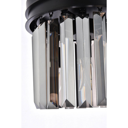 Elegant Urban Classic Flush Mount - Matte Black/Silver, L 12" (1238F12MB-SS-RC)