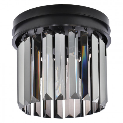 Elegant Urban Classic Flush Mount - Matte Black/Silver, L 12" (1238F12MB-SS-RC)