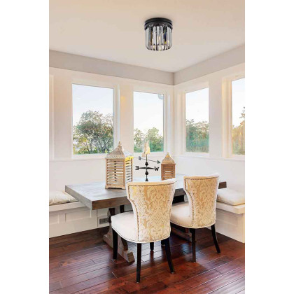 Elegant Urban Classic Flush Mount - Matte Black/Silver, L 12" (1238F12MB-SS-RC)