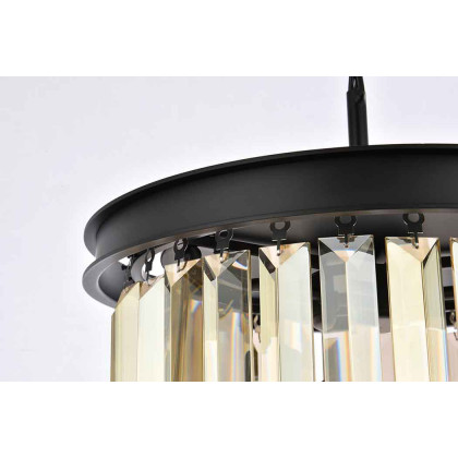 Elegant Urban Classic Flush Mount - Matte Black/Gold, L 16" (1238F16MB-GT-RC)