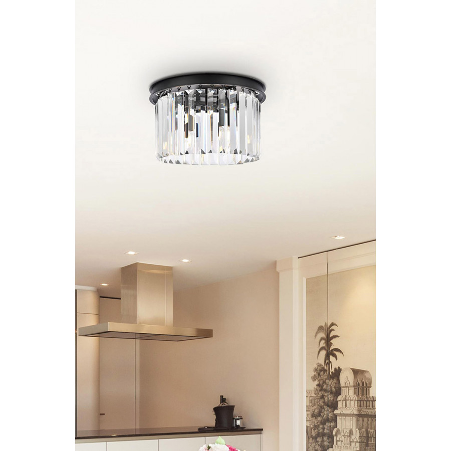 Elegant Urban Classic Flush Mount - Matte Black, L 16" (1238F16MB-RC)