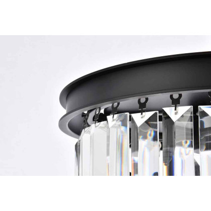 Elegant Urban Classic Flush Mount - Matte Black, L 16" (1238F16MB-RC)