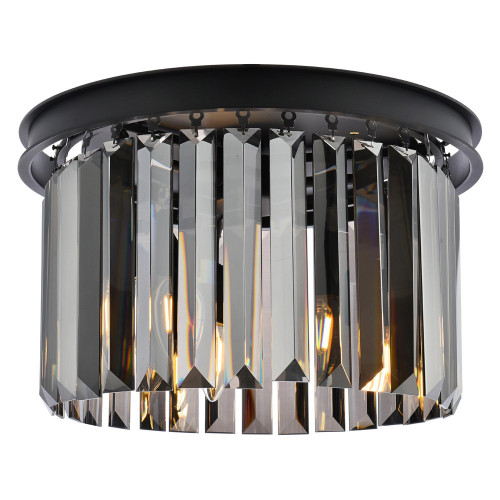 Elegant Urban Classic Flush Mount - Matte Black/Silver, L 16" (1238F16MB-SS-RC)