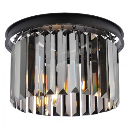 Elegant Urban Classic Flush Mount - Matte Black/Silver, L 16" (1238F16MB-SS-RC)