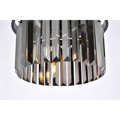 Elegant Urban Classic Flush Mount - Matte Black/Silver, L 16" (1238F16MB-SS-RC)