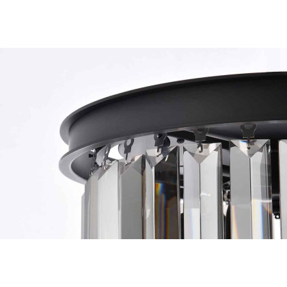 Elegant Urban Classic Flush Mount - Matte Black/Silver, L 16" (1238F16MB-SS-RC)