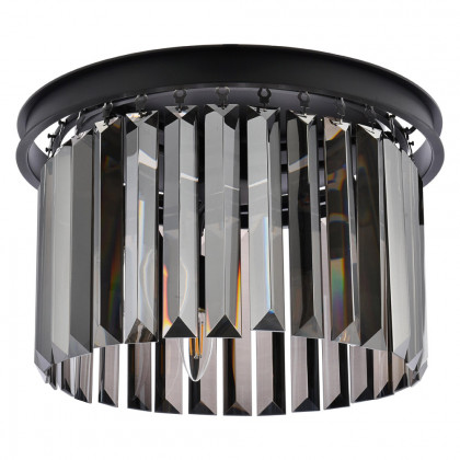 Elegant Urban Classic Flush Mount - Matte Black/Silver, L 16" (1238F16MB-SS-RC)