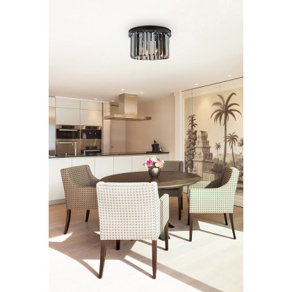 Elegant Urban Classic Flush Mount - Matte Black/Silver, L 16" (1238F16MB-SS-RC)