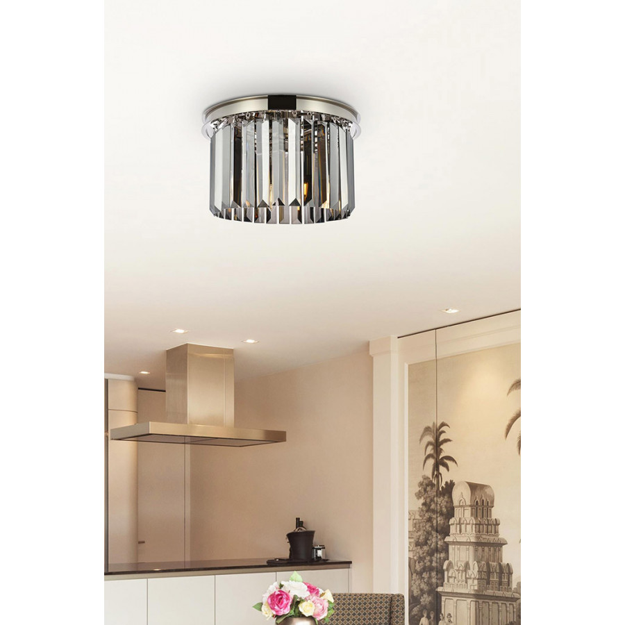 Elegant Urban Classic Flush Mount - Polished Nickel/Silver, L 16" (1238F16PN-SS-RC)