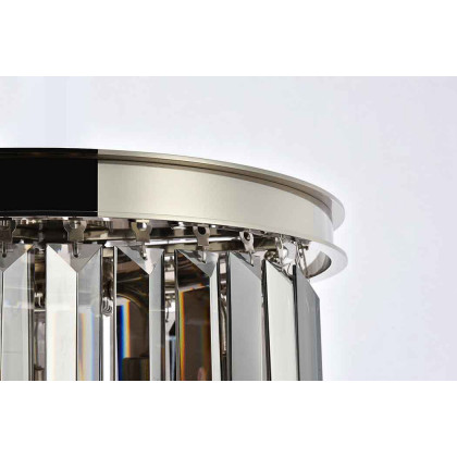 Elegant Urban Classic Flush Mount - Polished Nickel/Silver, L 16" (1238F16PN-SS-RC)