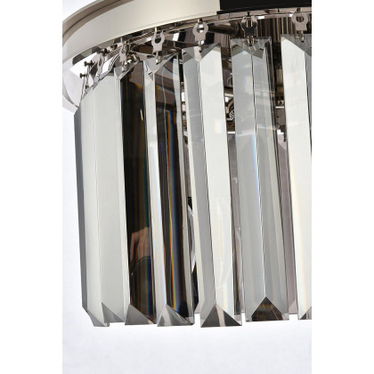 Elegant Urban Classic Flush Mount - Polished Nickel/Silver, L 16" (1238F16PN-SS-RC)