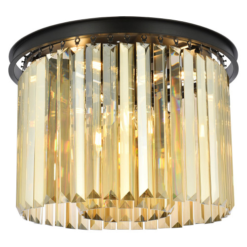 Elegant Urban Classic Flush Mount - Matte Black/Gold, L 20" (1238F20MB-GT-RC)
