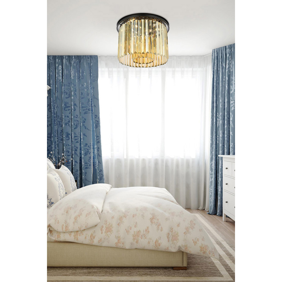 Elegant Urban Classic Flush Mount - Matte Black/Gold, L 20" (1238F20MB-GT-RC)