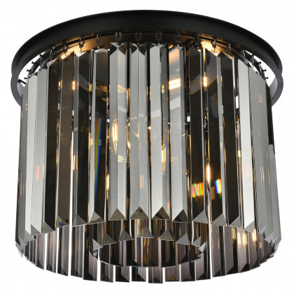 Elegant Urban Classic Flush Mount - Matte Black/Silver, L 20" (1238F20MB-SS-RC)