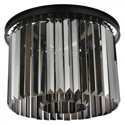 Elegant Urban Classic Flush Mount - Matte Black/Silver, L 20" (1238F20MB-SS-RC)