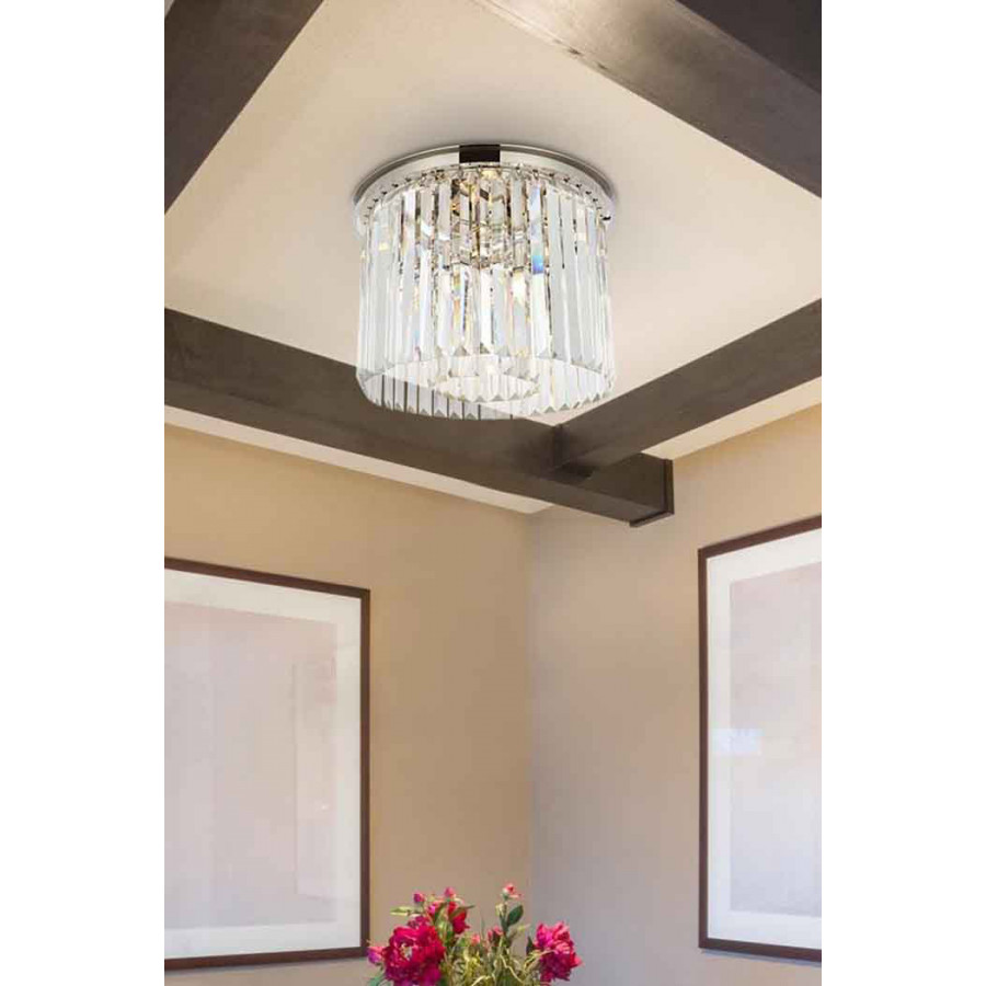 Elegant Urban Classic Flush Mount - Polished Nickel, L 20" (1238F20PN-RC)