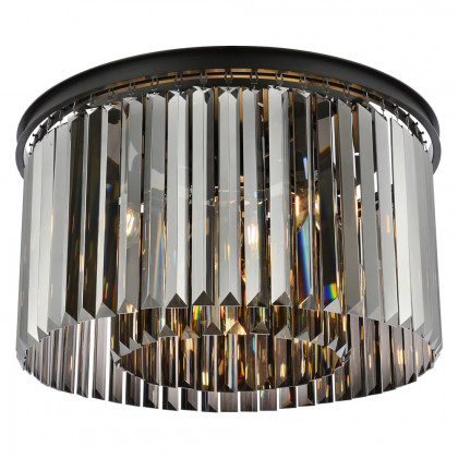 Elegant Urban Classic Flush Mount - Matte Black/Silver, L 26" (1238F26MB-SS-RC)