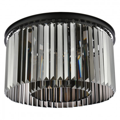 Elegant Urban Classic Flush Mount - Matte Black/Silver, L 26" (1238F26MB-SS-RC)