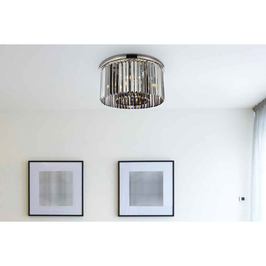Elegant Urban Classic Flush Mount - Polished Nickel/Silver, L 26" (1238F26PN-SS-RC)
