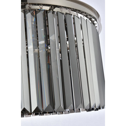 Elegant Urban Classic Flush Mount - Polished Nickel/Silver, L 26" (1238F26PN-SS-RC)