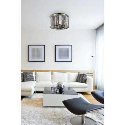 Elegant Urban Classic Flush Mount - Polished Nickel/Silver, L 26" (1238F26PN-SS-RC)