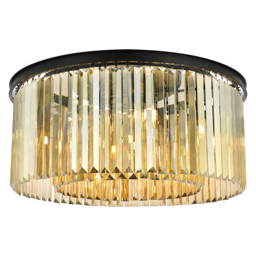 Elegant Urban Classic Flush Mount - Matte Black/Gold, L 31.5" (1238F31MB-GT-RC)