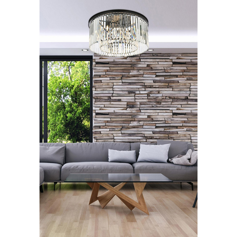 Elegant Urban Classic Flush Mount - Matte Black, L 31.5" (1238F31MB-RC)