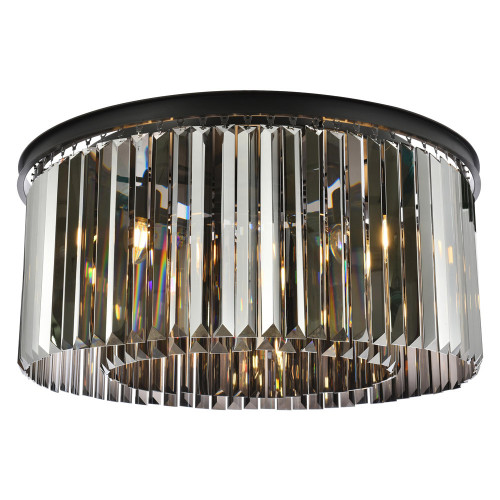 Elegant Urban Classic Flush Mount - Matte Black/Silver, L 31.5" (1238F31MB-SS-RC)