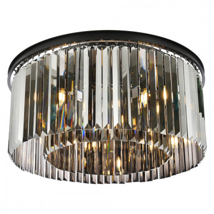 Elegant Urban Classic Flush Mount - Matte Black/Silver, L 31.5" (1238F31MB-SS-RC)