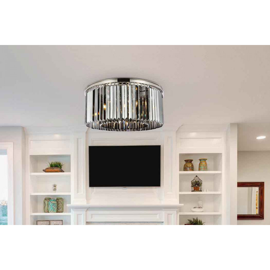 Elegant Urban Classic Flush Mount - Polished Nickel/Silver, L 31.5" (1238F31PN-SS-RC)