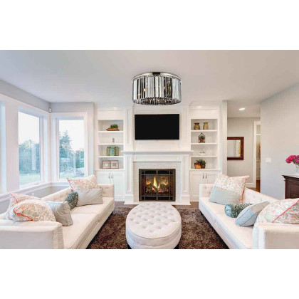 Elegant Urban Classic Flush Mount - Polished Nickel/Silver, L 31.5" (1238F31PN-SS-RC)