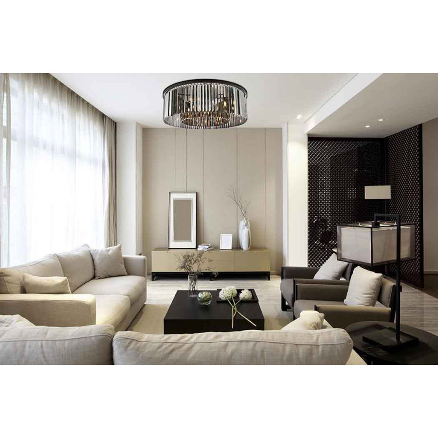 Elegant Urban Classic Flush Mount - Matte Black/Silver, L 43.5" (1238F43MB-SS-RC)