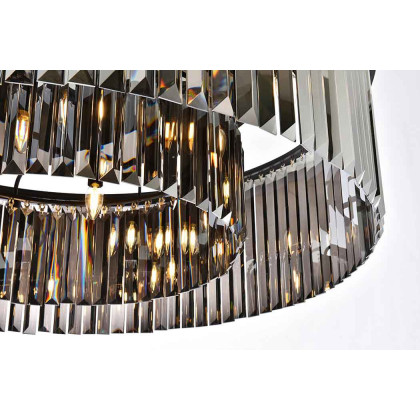 Elegant Urban Classic Flush Mount - Matte Black/Silver, L 43.5" (1238F43MB-SS-RC)