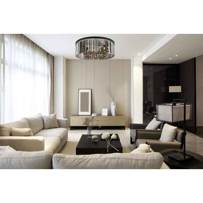 Elegant Urban Classic Flush Mount - Matte Black/Silver, L 43.5" (1238F43MB-SS-RC)