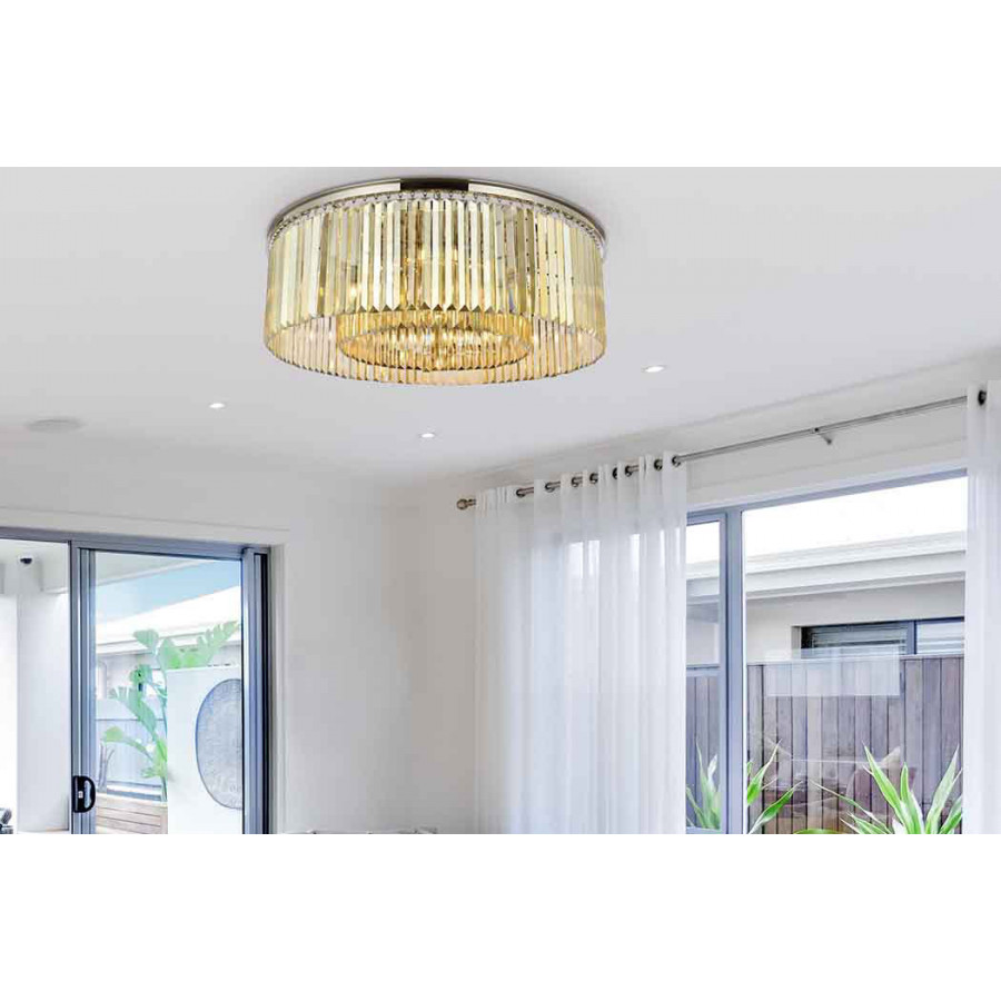 Elegant Urban Classic Flush Mount - Polished Nickel/Gold, L 43.5" (1238F43PN-GT-RC)