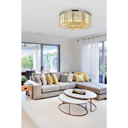 Elegant Urban Classic Flush Mount - Polished Nickel/Gold, L 43.5" (1238F43PN-GT-RC)