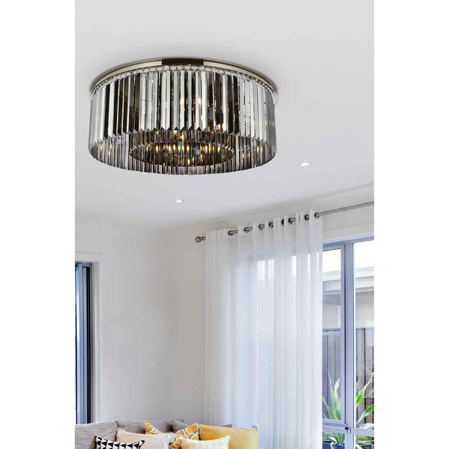 Elegant Urban Classic Flush Mount - Polished Nickel/Silver, L 43.5" (1238F43PN-SS-RC)