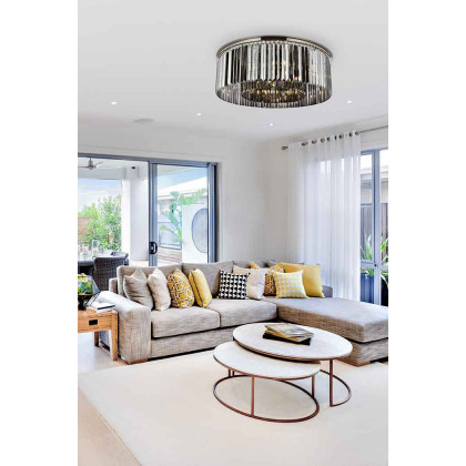 Elegant Urban Classic Flush Mount - Polished Nickel/Silver, L 43.5" (1238F43PN-SS-RC)