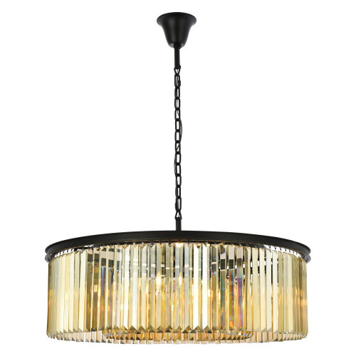 Elegant Urban Classic Pendant - Matte Black/Gold, L 43" (1238G43MB-GT-RC)