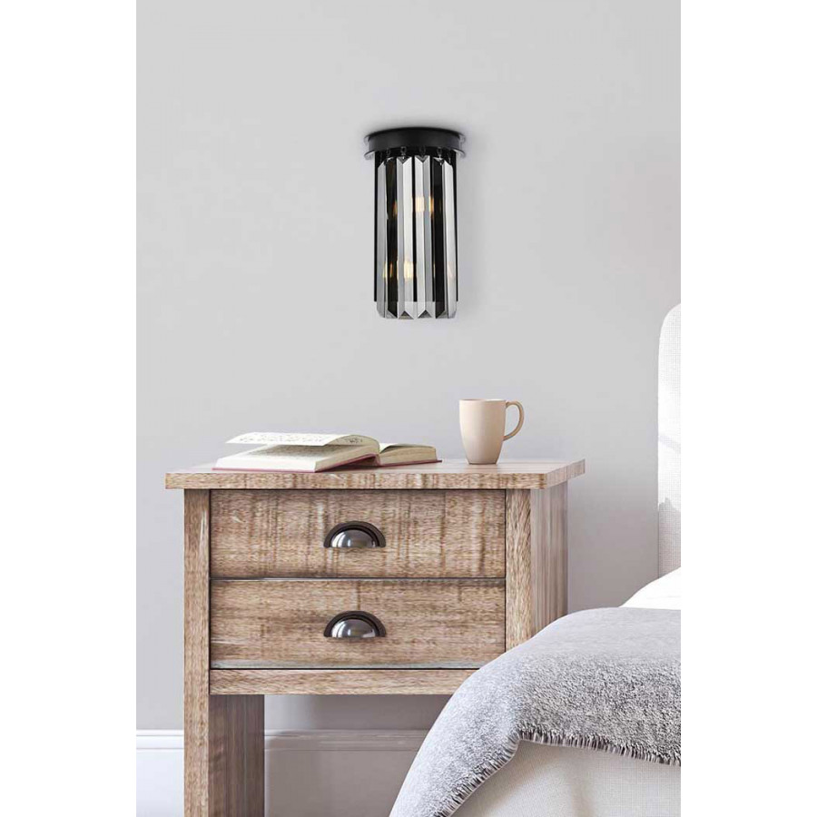 Elegant Urban Classic Wall Sconce - Matte Black/Silver Shade (1238W8MB-SS-RC)