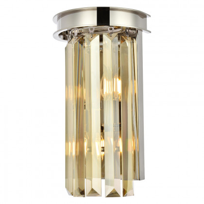 Elegant Urban Classic Wall Sconce - Polished Nickel/Golden Teak (1238W8PN-GT-RC)