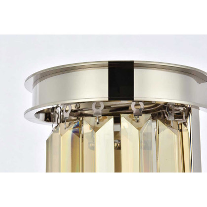 Elegant Urban Classic Wall Sconce - Polished Nickel/Golden Teak (1238W8PN-GT-RC)