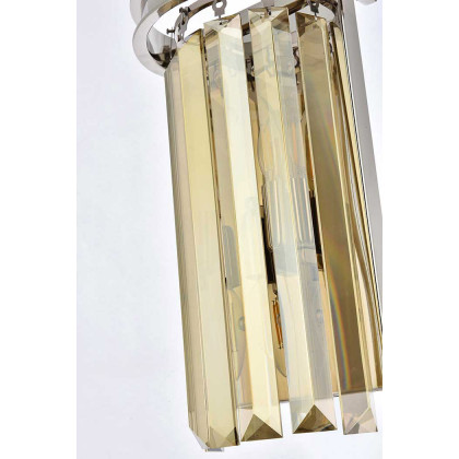 Elegant Urban Classic Wall Sconce - Polished Nickel/Golden Teak (1238W8PN-GT-RC)