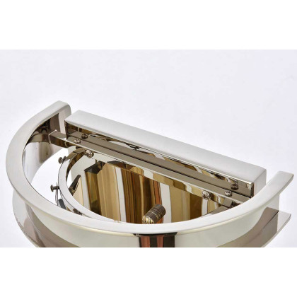 Elegant Urban Classic Wall Sconce - Polished Nickel/Golden Teak (1238W8PN-GT-RC)