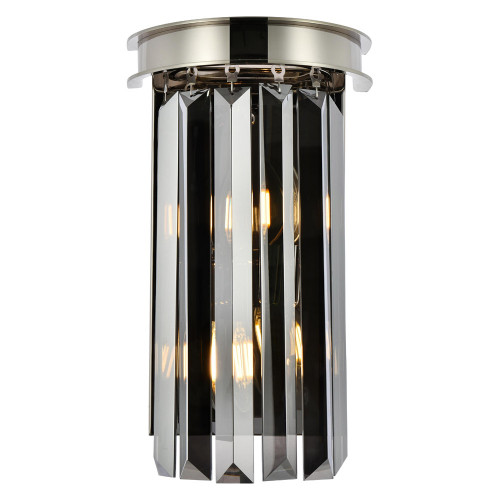 Elegant Urban Classic Wall Sconce - Polished Nickel/Silver Shade (1238W8PN-SS-RC)