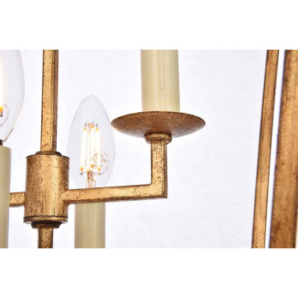 Elegant Urban Classic Denmark Collection 4-Light Pendant Lamp - Golden Iron, L 12" (1512D12GI)