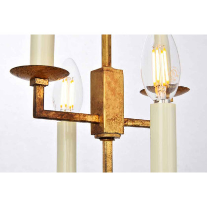 Elegant Urban Classic Denmark Collection 4-Light Pendant Lamp - Golden Iron, L 17" (1512D17GI)