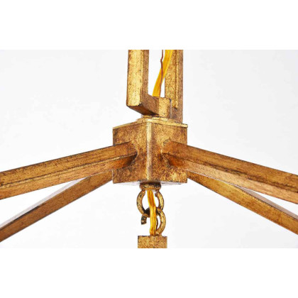 Elegant Urban Classic Denmark Collection 4-Light Pendant Lamp - Golden Iron, L 17" (1512D17GI)