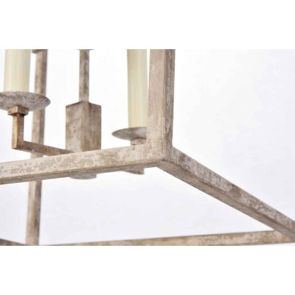 Elegant Urban Classic Denmark Collection 4-Light Pendant Lamp - Ivory Wash/Steel Gray, L 17" (1512D17IW)